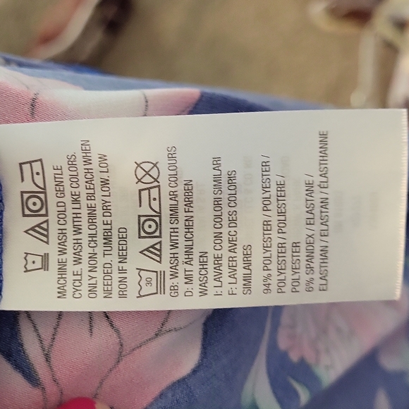 G.i.l.i. Blue Floral Side Slits Effortless Summer Fun Cruise Vacation Dress S/P - Picture 12 of 17